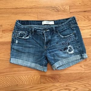 Abercrombie & Fitch embroidered denim shorts